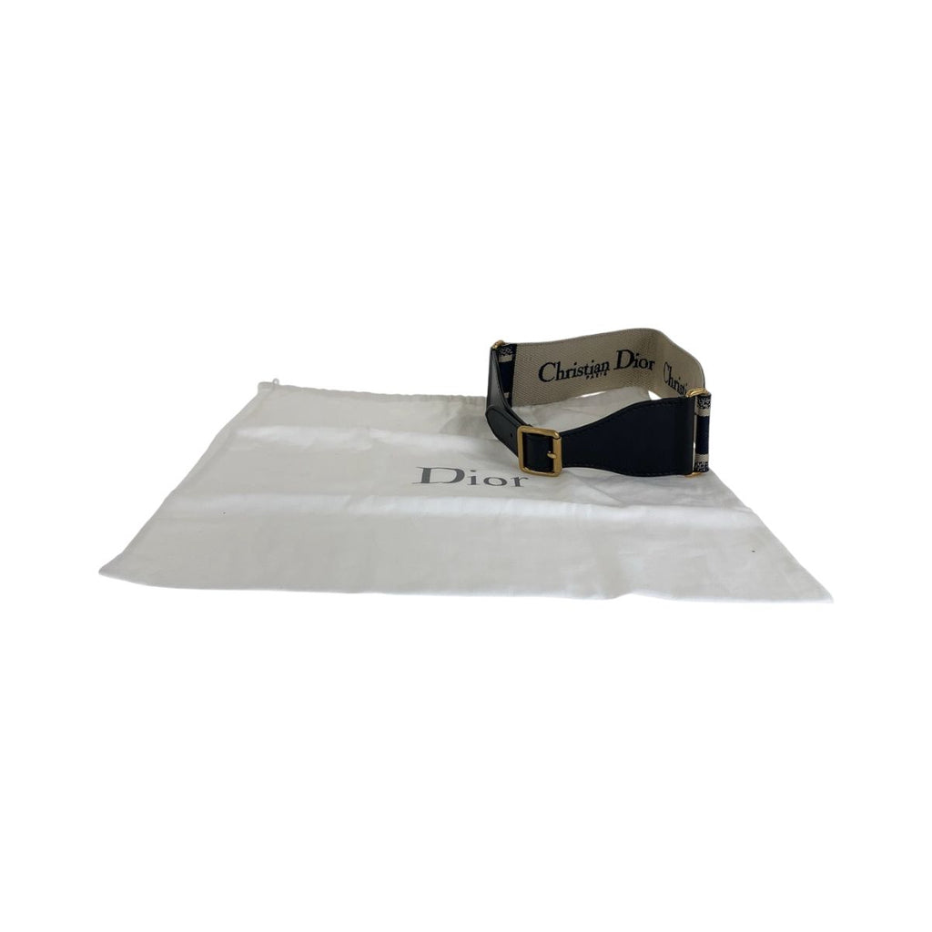 Dior Black Navy Gold Leather 50 MA Belt — view 9