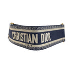 Dior Black Navy Gold Leather 50 MA Belt — view 2