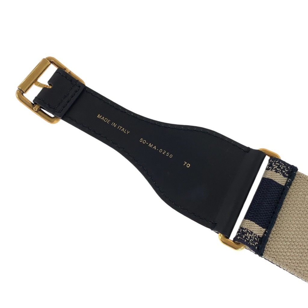 Dior Black Navy Gold Leather 50 MA Belt — view 6