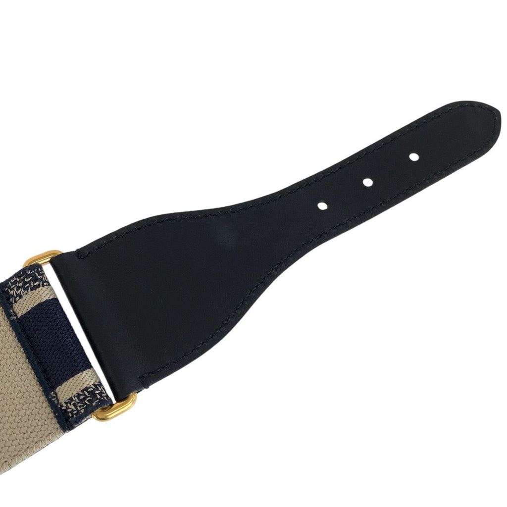 Dior Black Navy Gold Leather 50 MA Belt — view 5