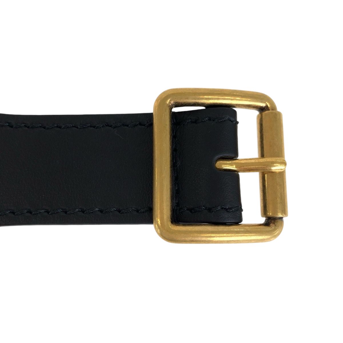Dior Black Navy Gold Leather 50 MA Belt — view 7