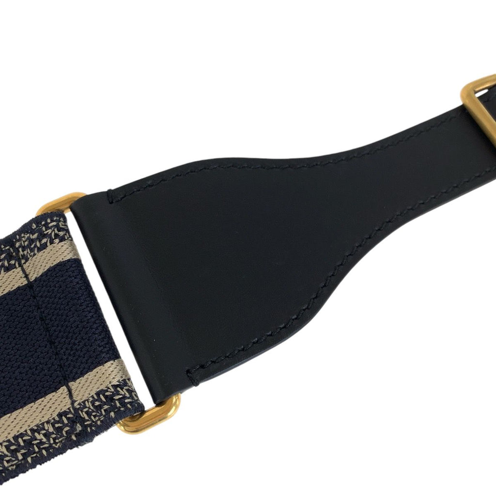 Dior Black Navy Gold Leather 50 MA Belt — view 8