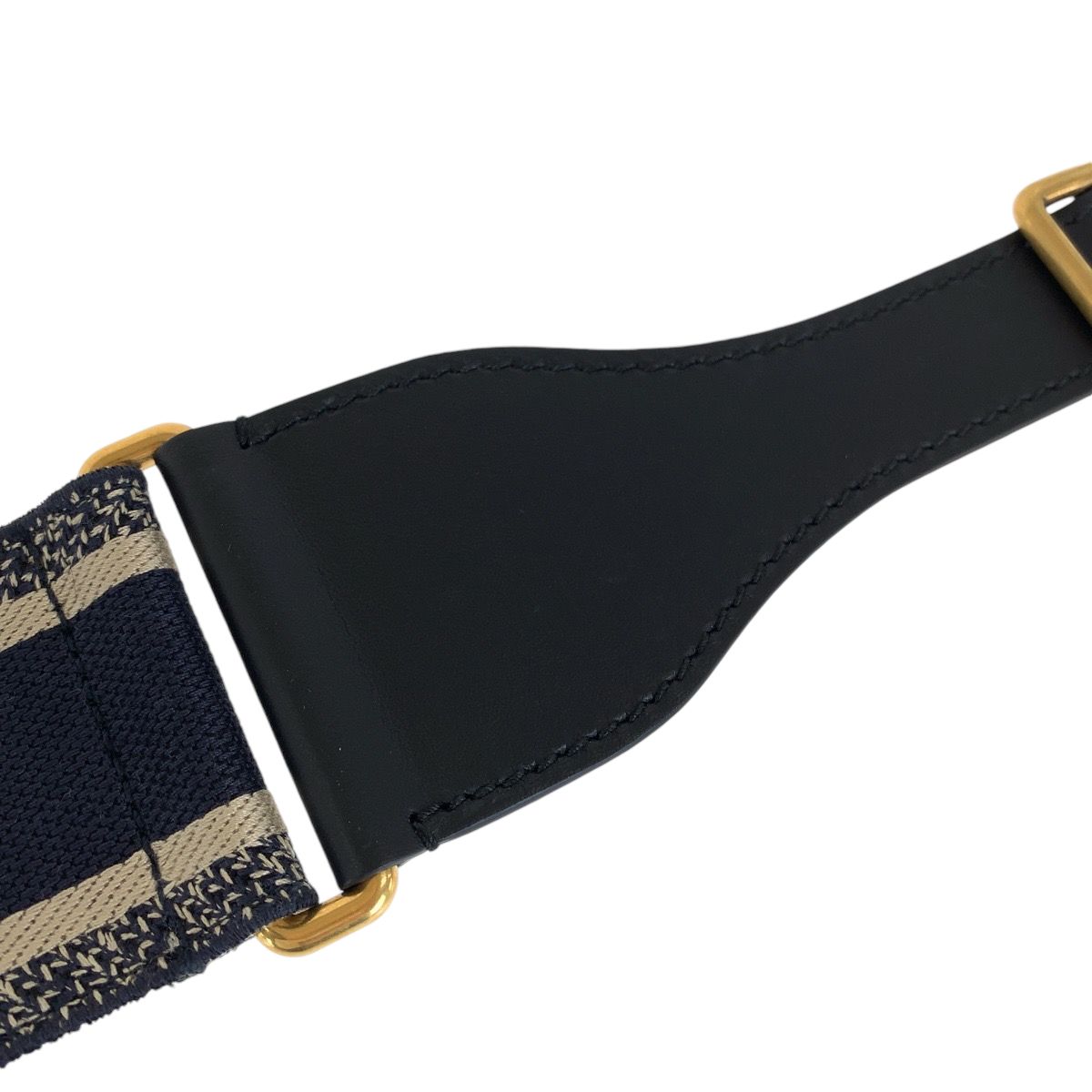 Dior Black Navy Gold Leather 50 MA Belt — view 8
