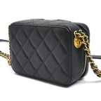 Chanel Mini Camera Bag Chain Black Caviar Leather — view 2
