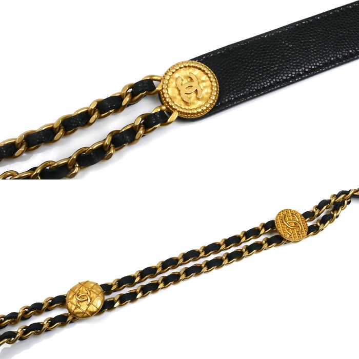 Chanel Mini Camera Bag Chain Black Caviar Leather — view 7