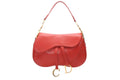 Dior Double Saddle Bag Leather Red Gold