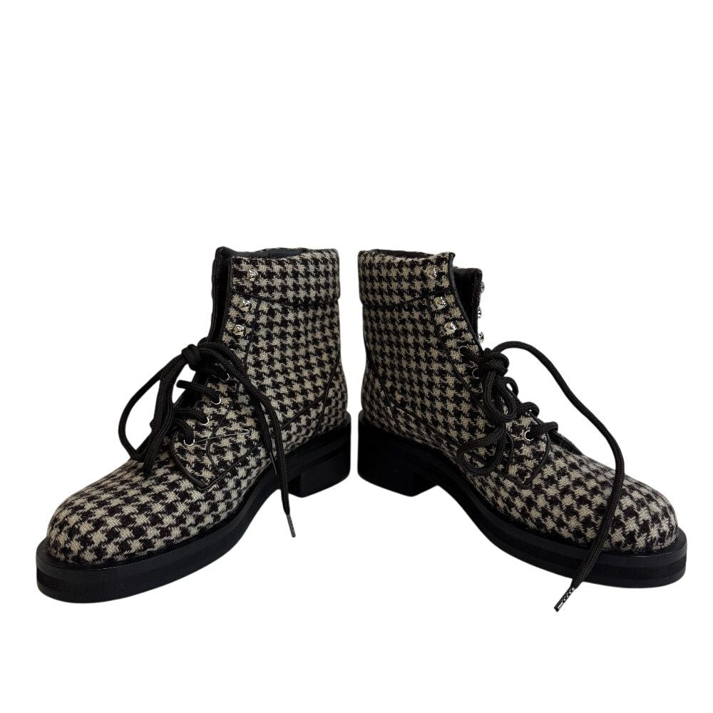 Chanel Lace Up Boots Brown — view 3