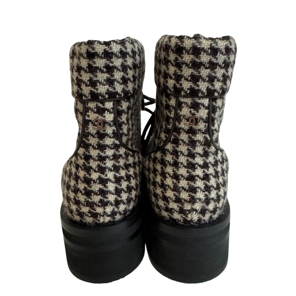 Chanel Lace Up Boots Brown — view 4