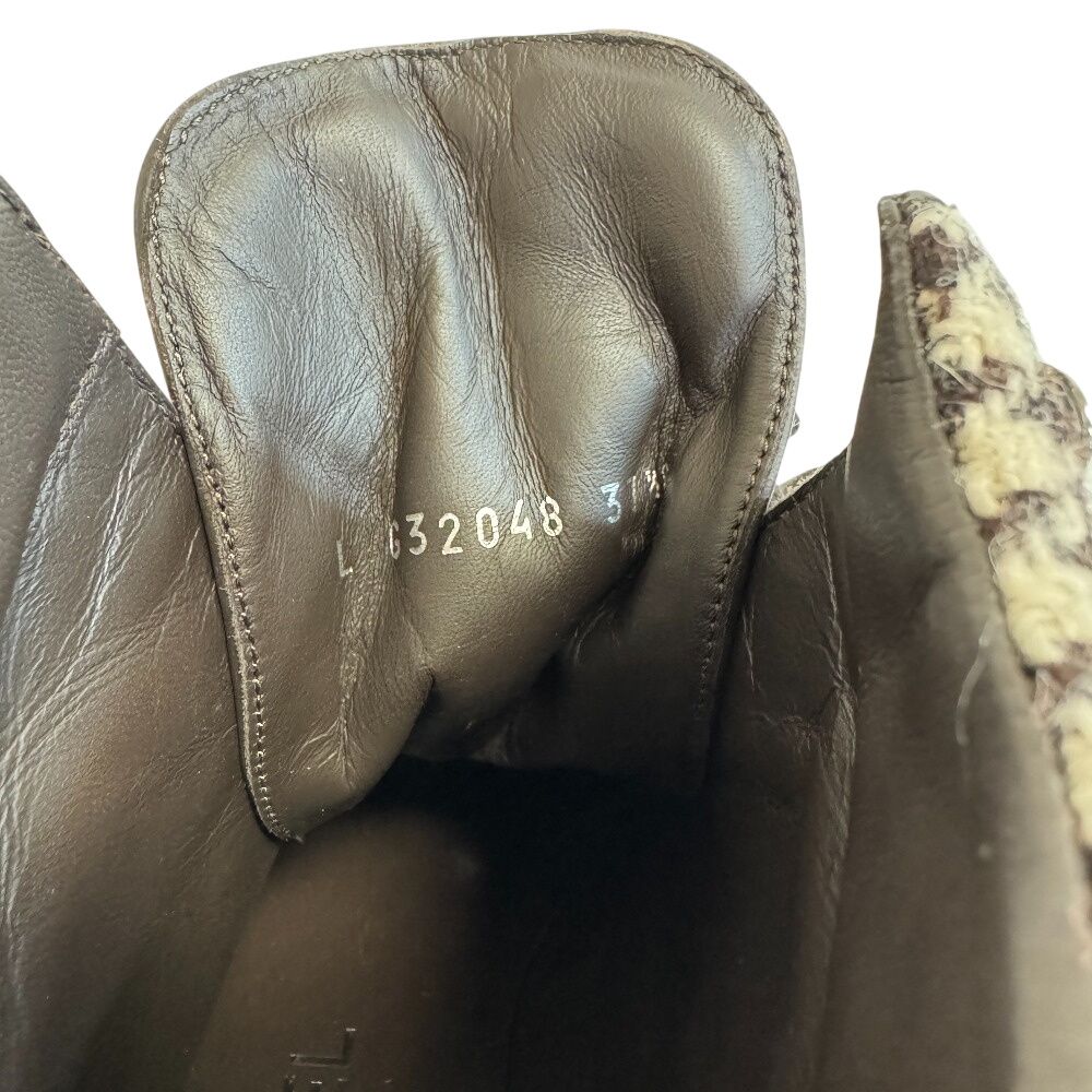 Chanel Lace Up Boots Brown — view 8