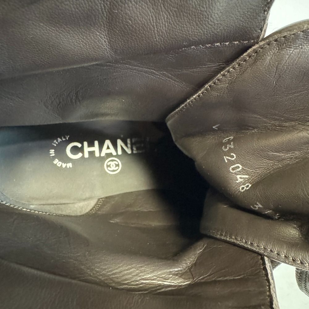 Chanel Lace Up Boots Brown — view 7