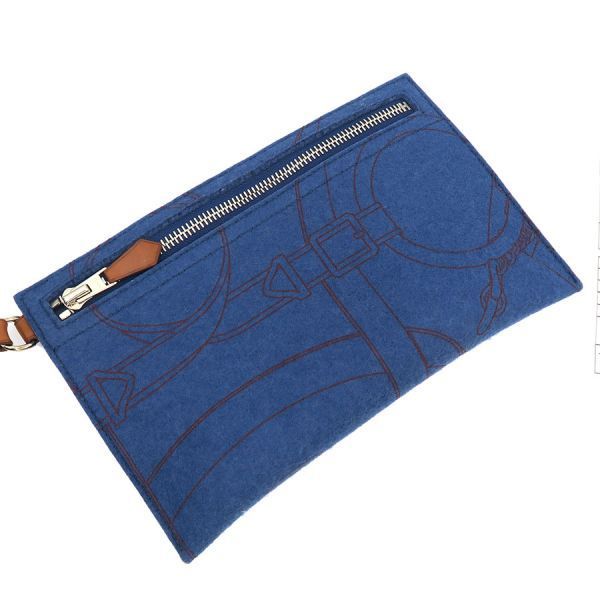 Hermes Karimi MM Leather Blue — view 4
