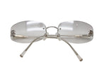 Chanel CC Logo Rimless Sunglasses Clear Acetate Eyewear