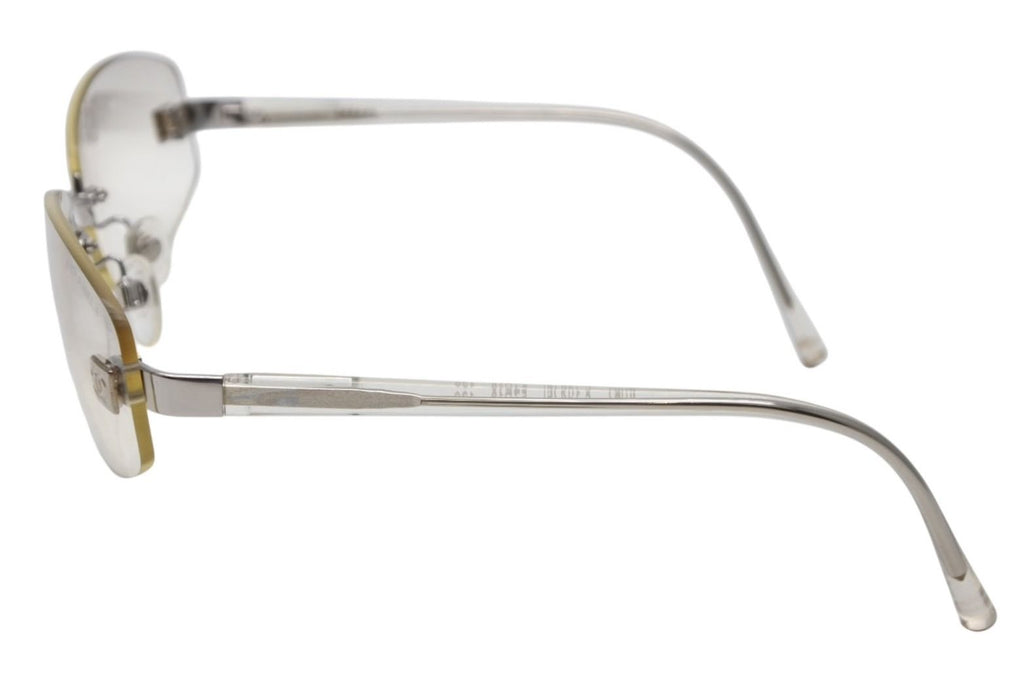 Chanel CC Logo Rimless Sunglasses Clear Acetate Eyewear — view 3