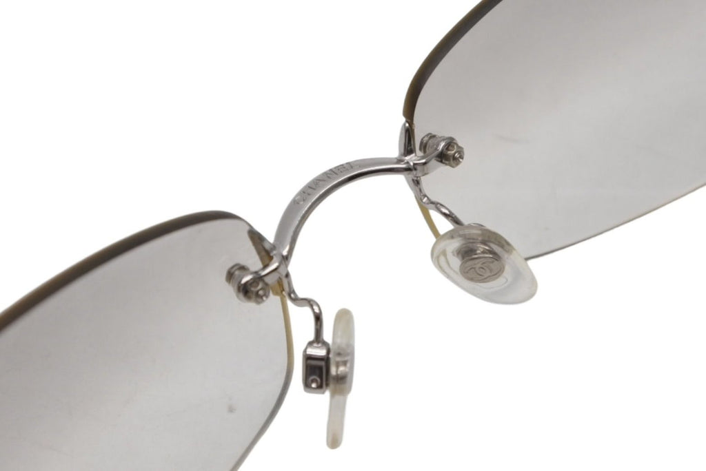 Chanel CC Logo Rimless Sunglasses Clear Acetate Eyewear — view 8