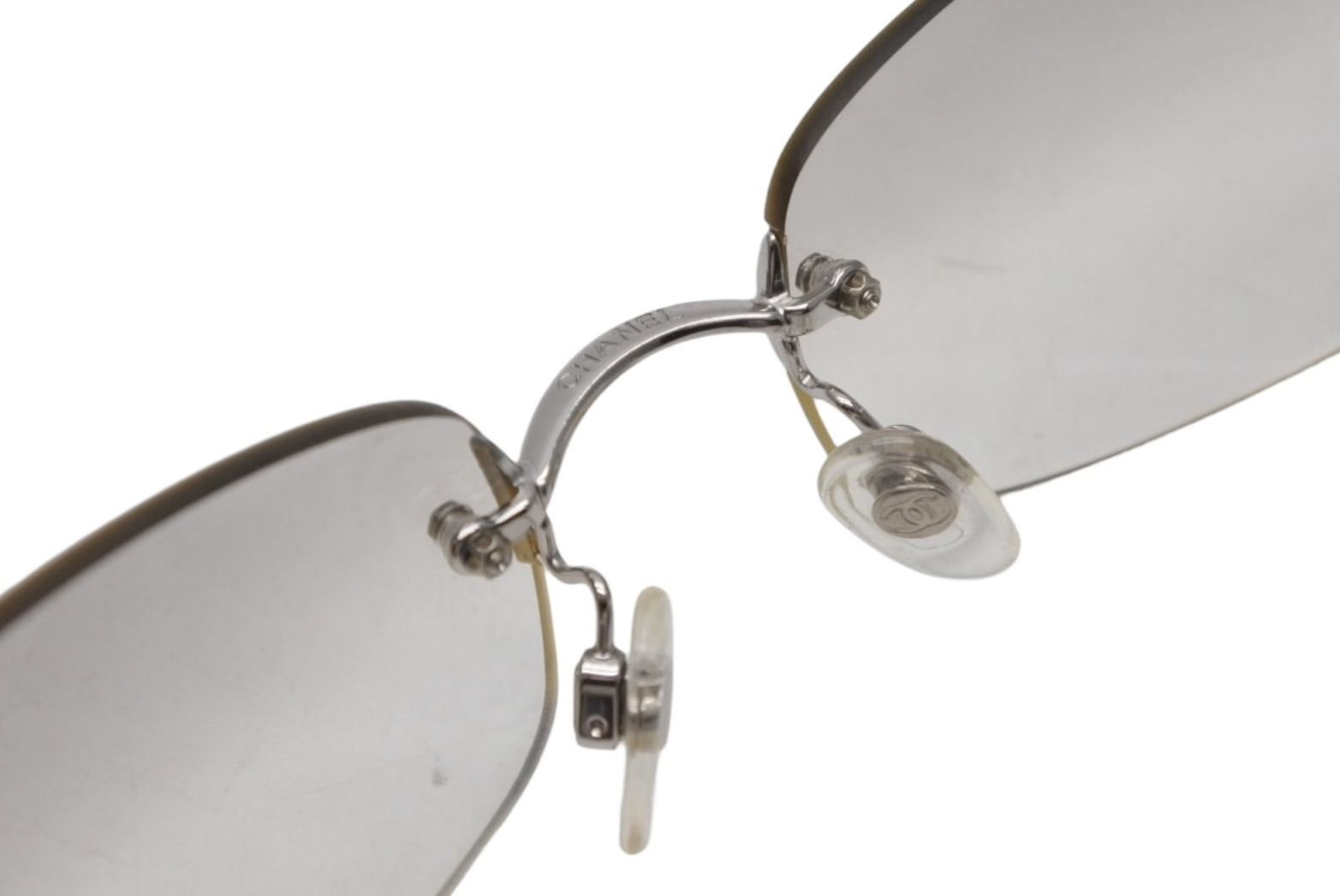 Chanel CC Logo Rimless Sunglasses Clear Acetate Eyewear — view 8