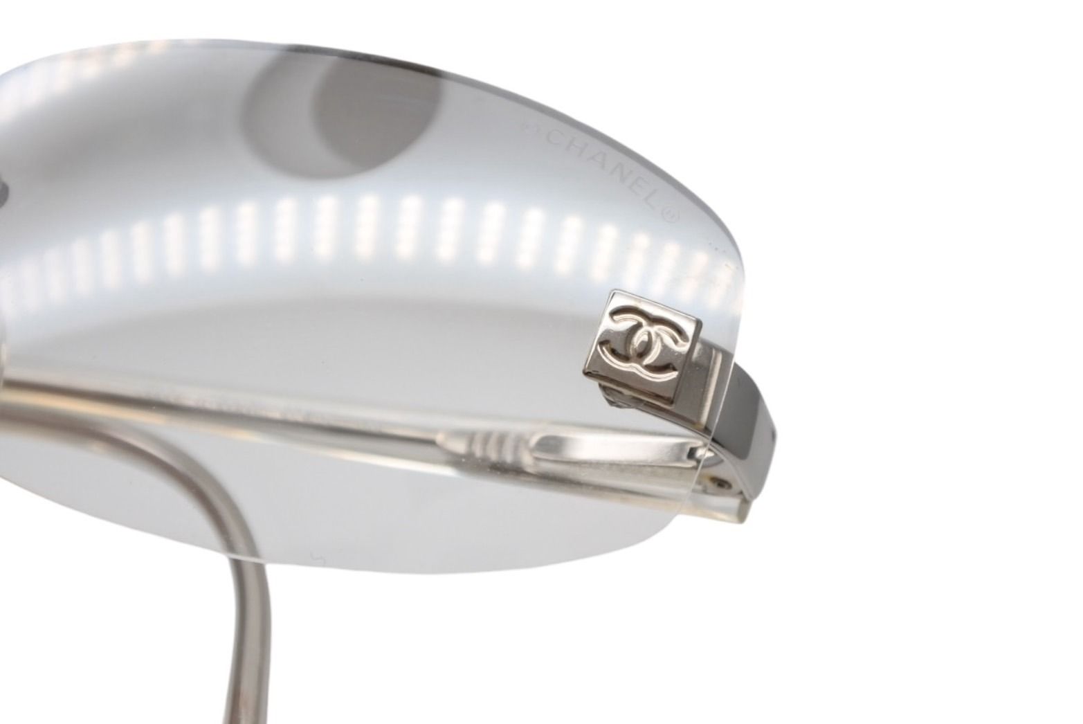 Chanel CC Logo Rimless Sunglasses Clear Acetate Eyewear — view 4