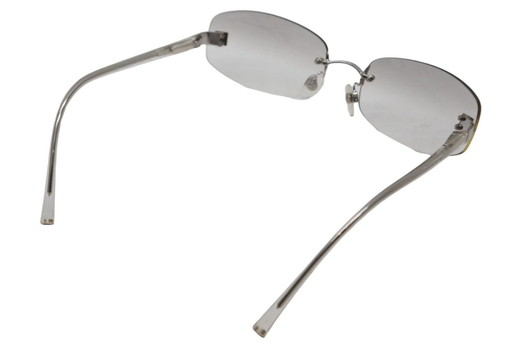 Chanel CC Logo Rimless Sunglasses Clear Acetate Eyewear — view 7