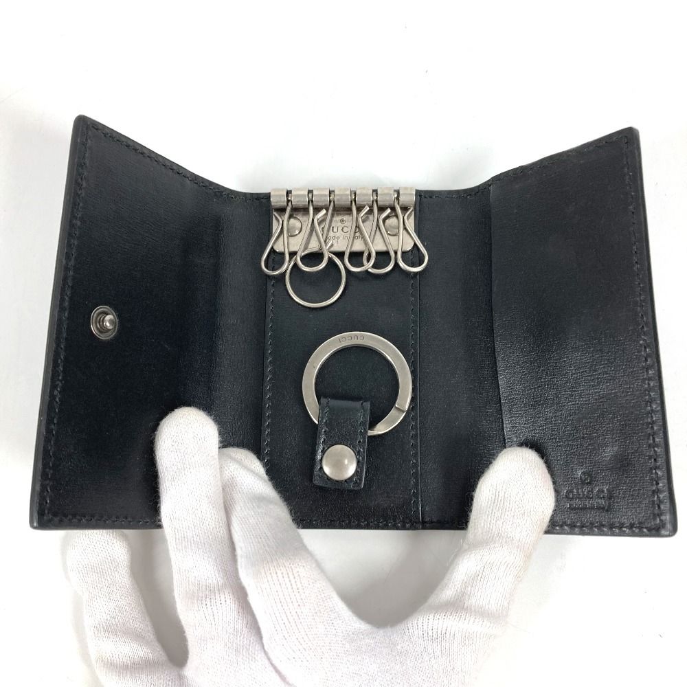 Gucci Key Case GG Logo Leather Black — view 7