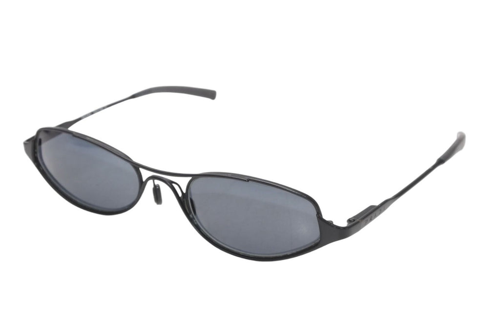 Prada Oval Sunglasses Eyewear Metal Acetate Black — view 3