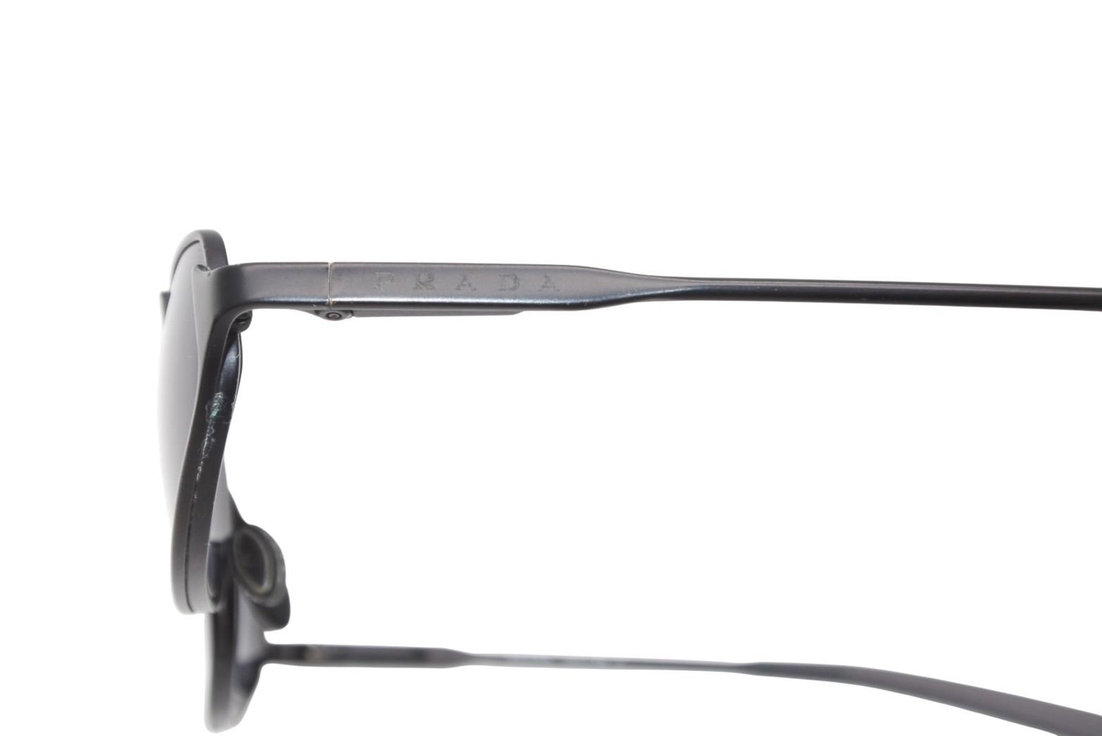 Prada Oval Sunglasses Eyewear Metal Acetate Black — view 6