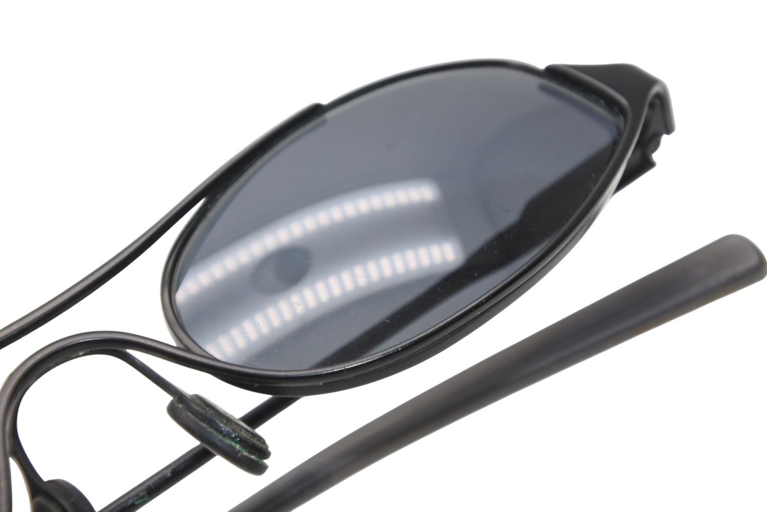 Prada Oval Sunglasses Eyewear Metal Acetate Black — view 8