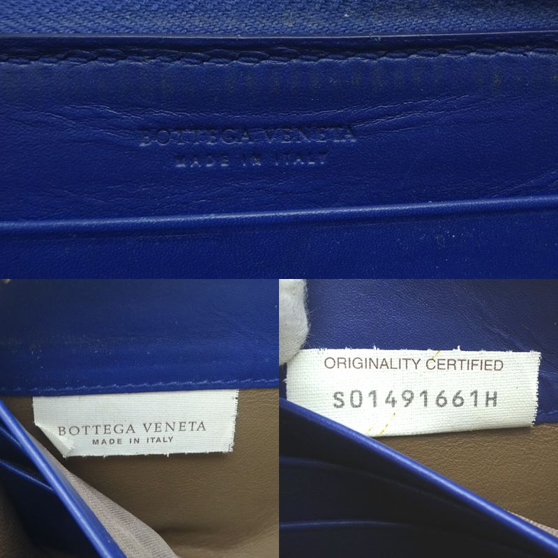 Bottega Veneta Long Wallet Leather Blue — view 6