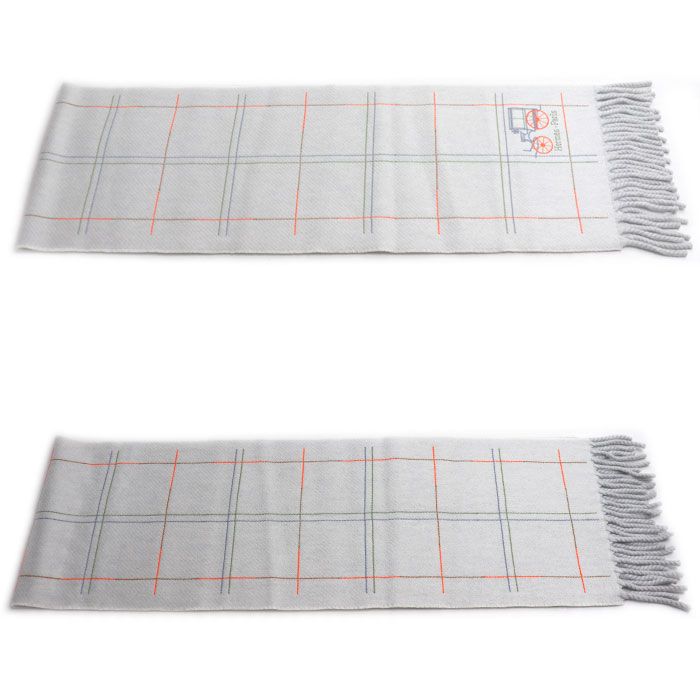 Hermes Grand Brode Berlin Muffler Gray Grid Nord 01 Scarf — view 2