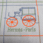 Hermes Grand Brode Berlin Muffler Gray Grid Nord 01 Scarf — view 3