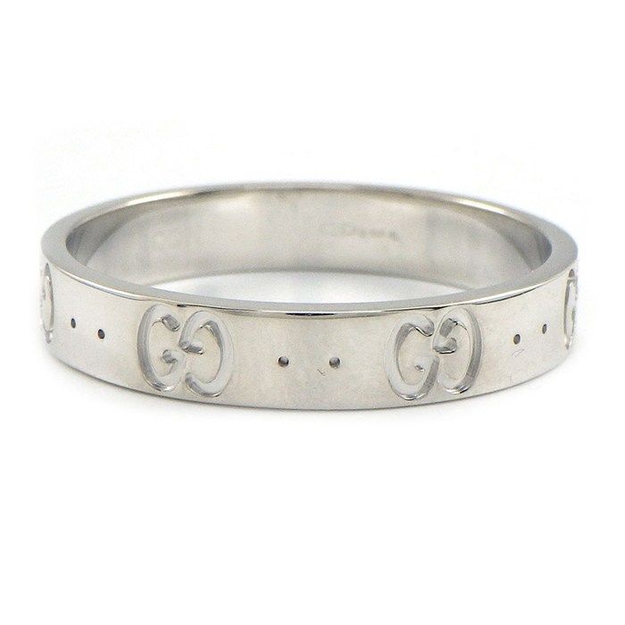 Gucci Ring Icon Slim Interlocking GG Logo 18K White Gold — view 2