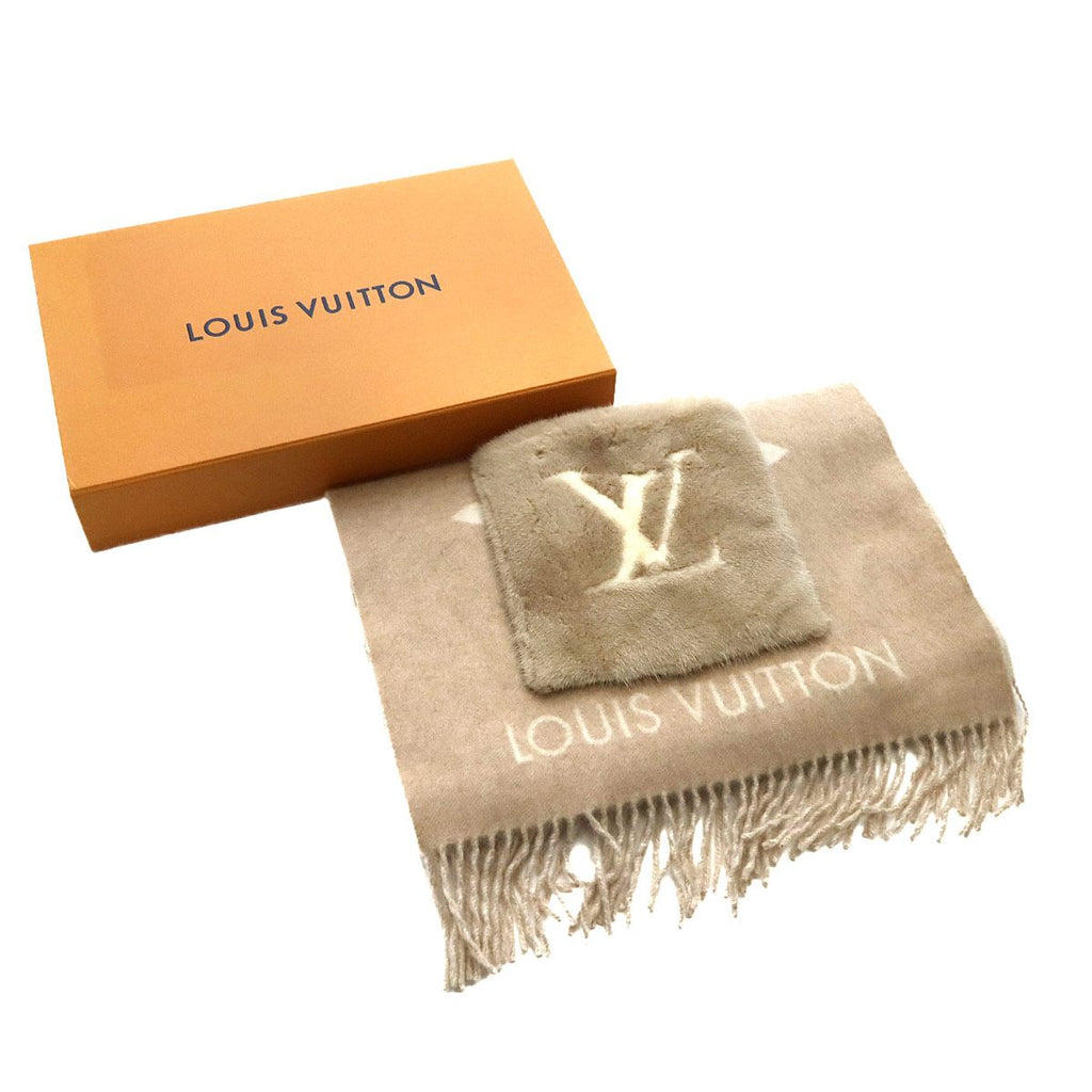 Louis Vuitton Muffler Cold Reykjavik Cashmere 100% Beige Scarf — view 2