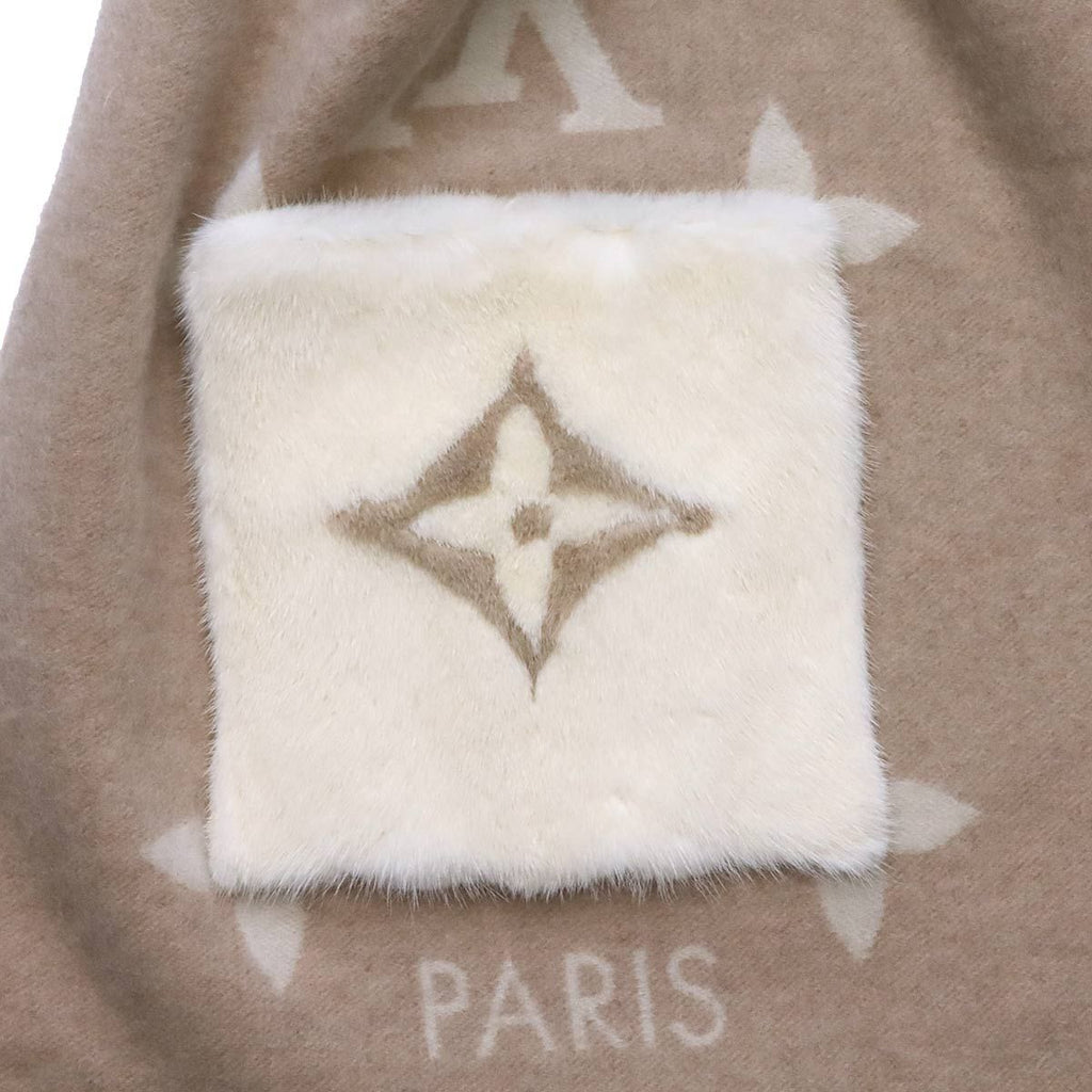 Louis Vuitton Muffler Cold Reykjavik Cashmere 100% Beige Scarf — view 5