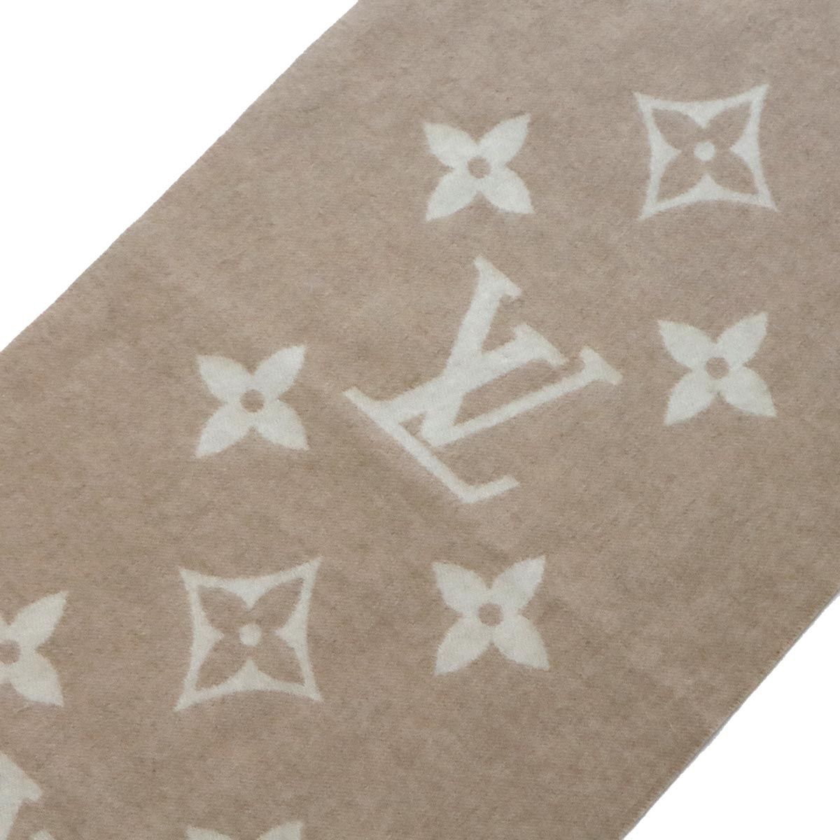 Louis Vuitton Muffler Cold Reykjavik Cashmere 100% Beige Scarf — view 6