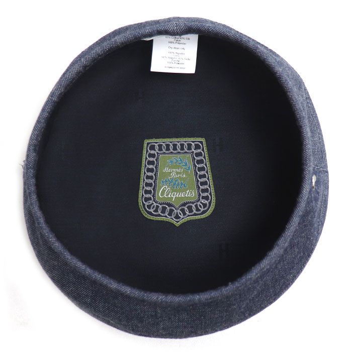 Hermes Denim Beret Blue 57 — view 4