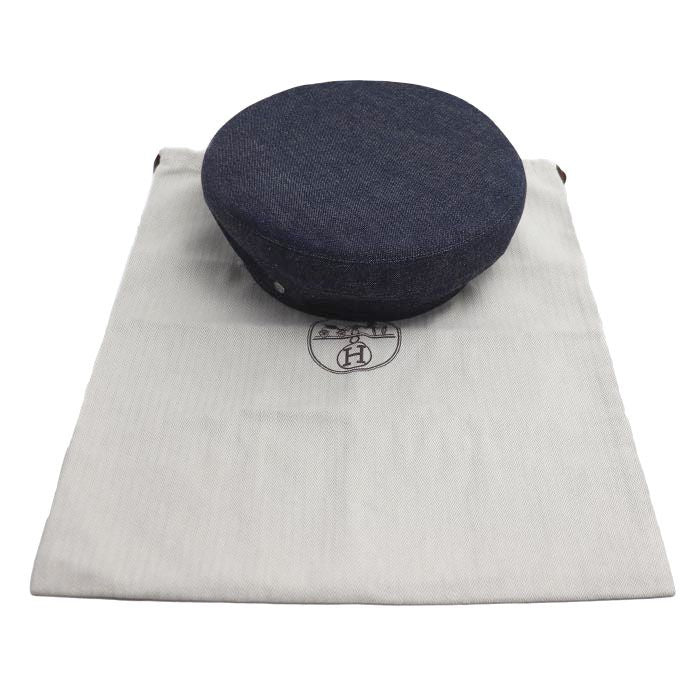 Hermes Denim Beret Blue 57 — view 7