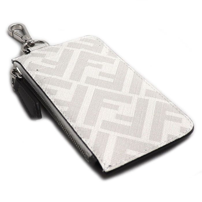 Fendi Zucca Card Case Coin Gray White Red — view 2