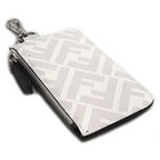 Fendi Zucca Card Case Coin Gray White Red — view 2