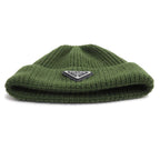 Prada Triangle Logo Knit Cap Green S — view 3