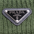 Prada Triangle Logo Knit Cap Green S — view 4