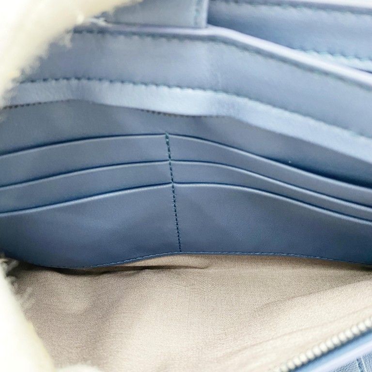 Bottega Veneta Clutch Intrecciato Micro Macro Blue Leather — view 8