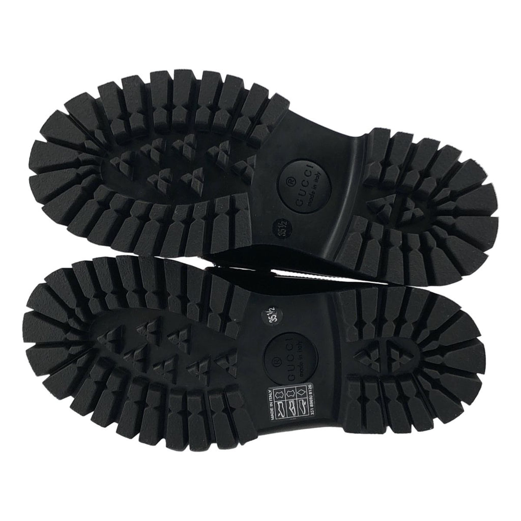 Gucci Leather Bee Embroidery Horsebit Loafers 35.5 Black — view 4