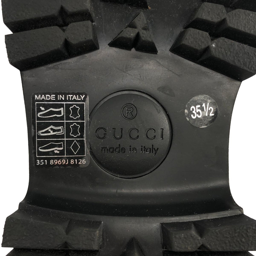 Gucci Leather Bee Embroidery Horsebit Loafers 35.5 Black — view 7