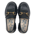Gucci Leather Bee Embroidery Horsebit Loafers 35.5 Black — view 5