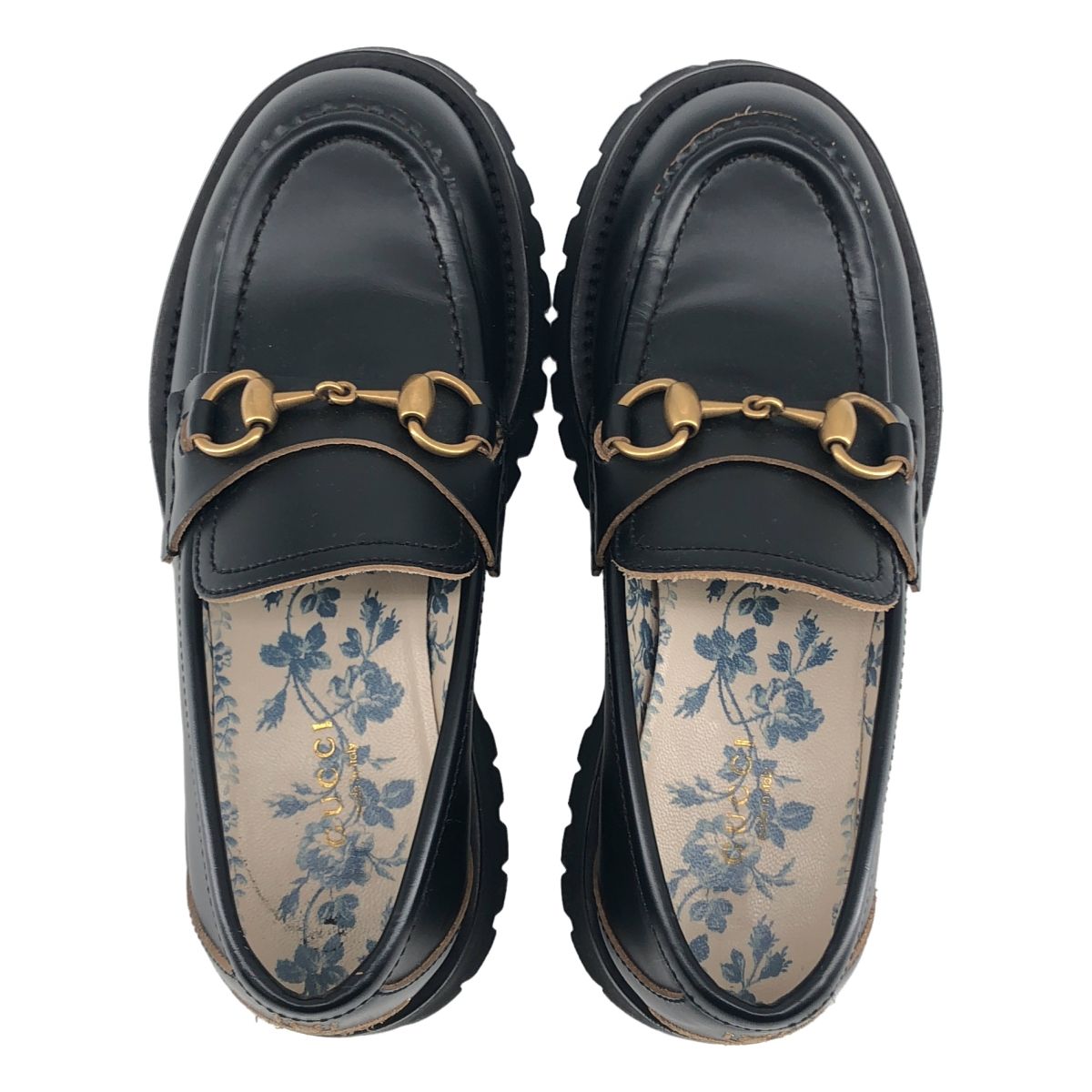 Gucci Leather Bee Embroidery Horsebit Loafers 35.5 Black — view 5