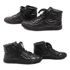 Chanel Leather Chain High Cut Sneakers Black 33 — view 4
