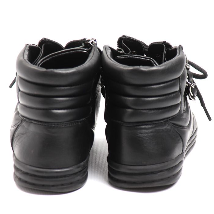 Chanel Leather Chain High Cut Sneakers Black 33 — view 5