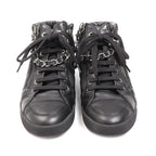 Chanel Leather Chain High Cut Sneakers Black 33 — view 2