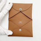 Hermes Card Case Business Holder Calvi Gold Epsom — view 5