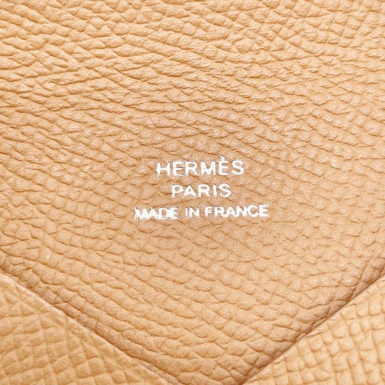 Hermes Card Case Business Holder Calvi Gold Epsom — view 8