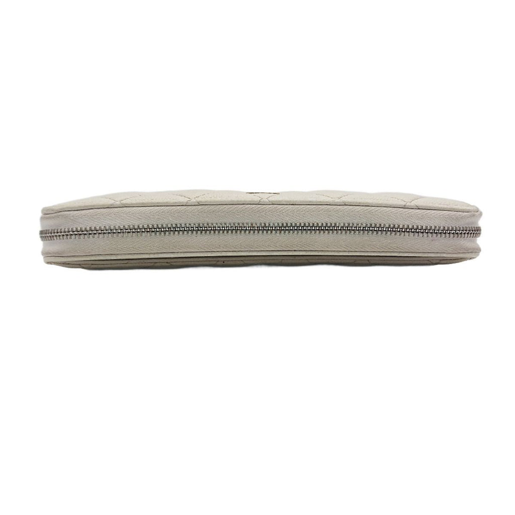 Chanel Zip Around Quilted Caviar Leather White — view 6