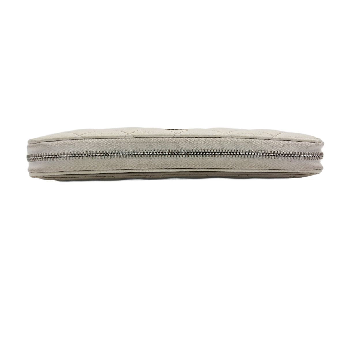 Chanel Zip Around Quilted Caviar Leather White — view 6